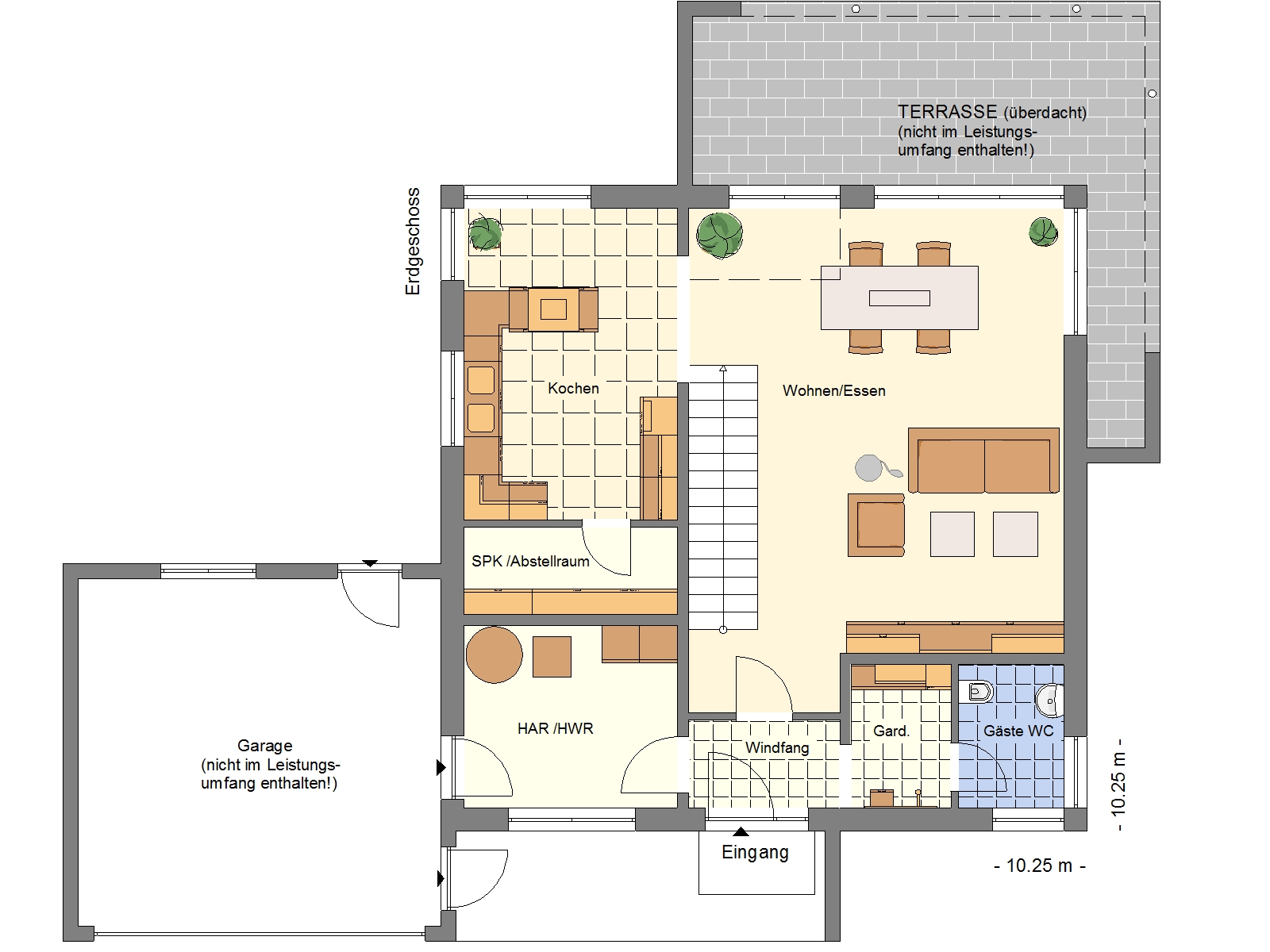 EFH 170 Bauhaus EG | Haus grundriss, Einfamilienhaus, Schmales haus